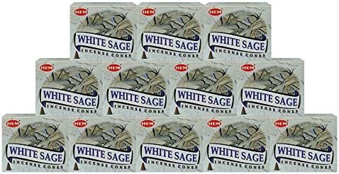 White Sage Incense Cones and Burner Bundle