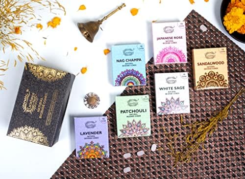 Raajsee Natural Incense Cones Variety Pack 6x15
