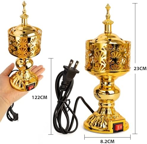 Golden Electric Incense Burner with US Plug