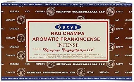 Satya Nag Champa Frankincense Incense Sticks 12 Boxes 15gms Each
