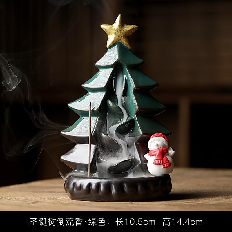 Ceramic Waterfall Incense Burner - Green