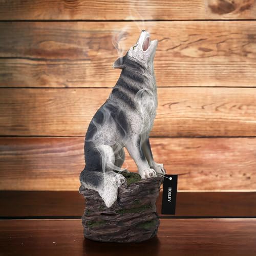 Hosley Resin Wolf Incense Burner 12 Inch