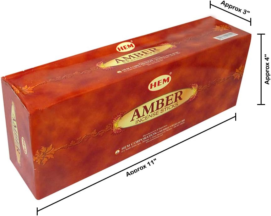Hem Amber Incense Sticks 6 Pack - 9 Inches Long