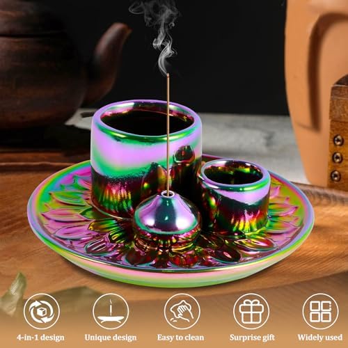 4-in-1 Ceramic Incense Burner Holder for Palo Santo and Sage