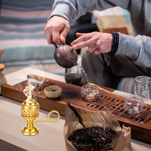 Zonon 2 Incense Burners with Tongs Gold