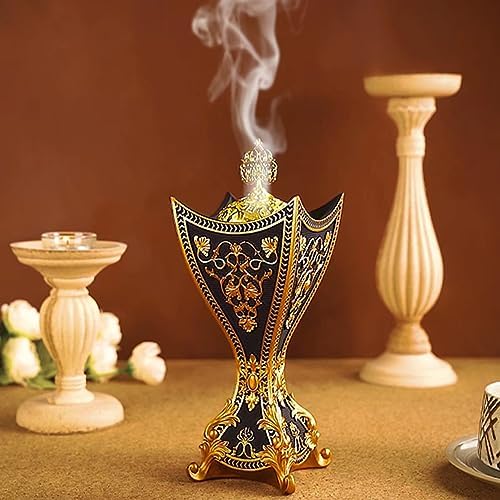 Frankincense Resin Incense Burner with Gold Motifs