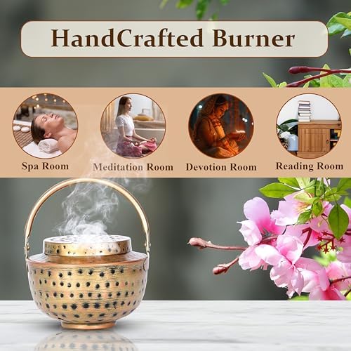Hand Hammered Charcoal Resin Incense Burner for Boho Decor