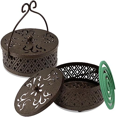 MyLifeUNIT Mosquito Coil Holder 2 Pack Brown