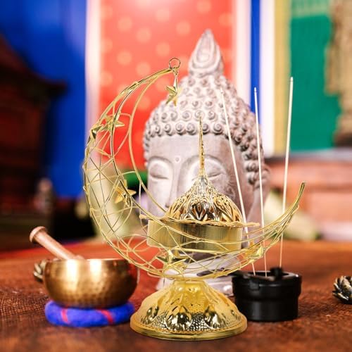 IMIKEYA Vintage Metal Incense Burner Aroma Lamp