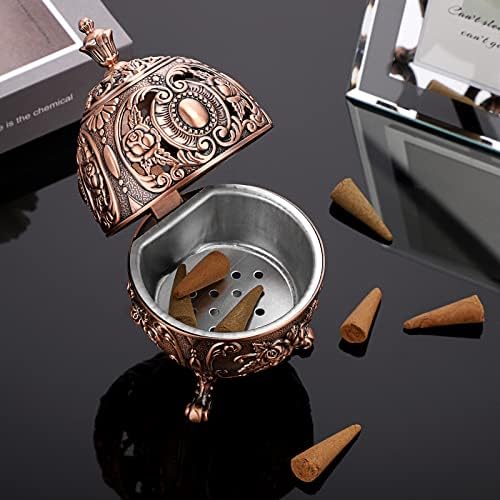 JUXYES Vintage Incense Burner Holder Metal Censer