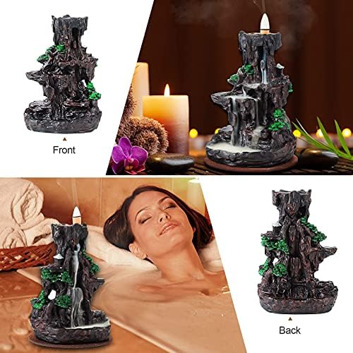 SPACEKEEPER Backflow Incense Burner with 2 Sides Waterfall Design