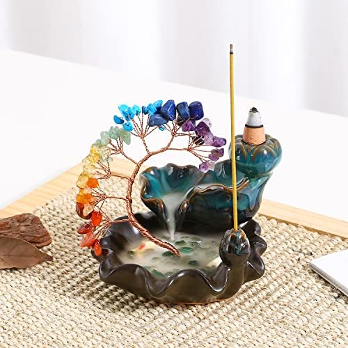 7 Chakras Crystal Tree Incense Burner with Waterfall Effect