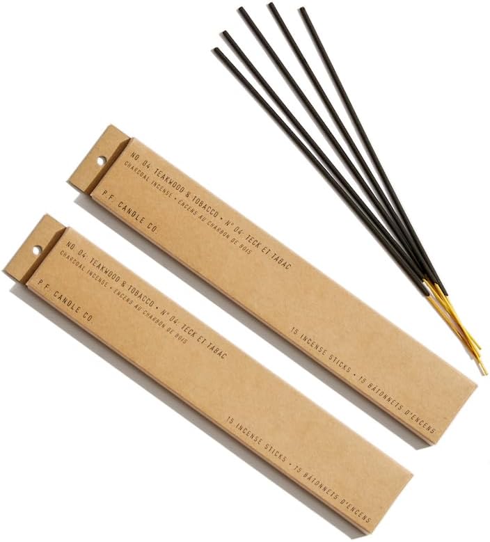 PF Candle Co Teakwood Tobacco Incense Sticks 2-Pack Made in USA