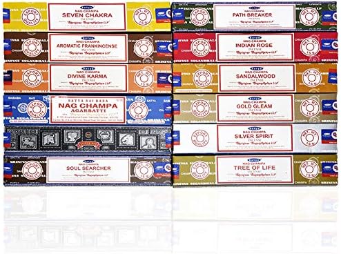 Satya 12 Assorted Incense Sticks Pack 15g