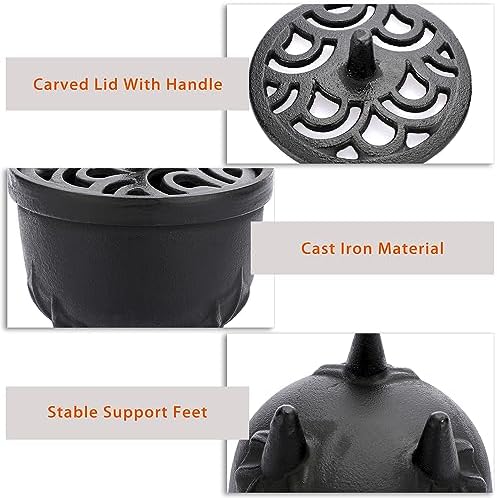 JUXYES Vintage Cast Iron Incense Burner