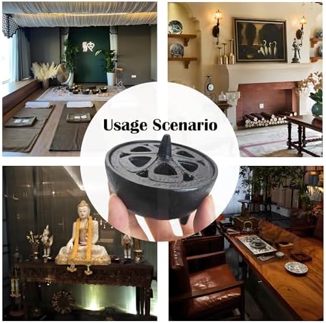 Small Cast Iron Incense Burner with Decorative Lid