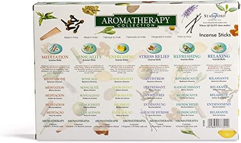 Stamford Premium Aromatherapy Hex Incense Sticks 120 Count Gift Set