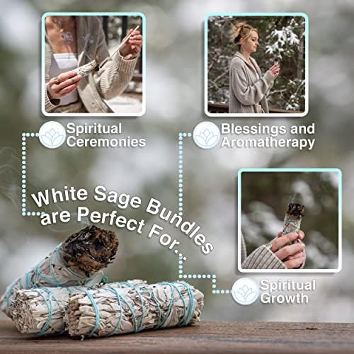 Handcrafted 4 Inch White Sage Sticks for Cleansing and Spiritual Rituals