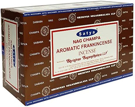 Satya Nag Champa Frankincense Incense Sticks 12 Boxes 15gms Each