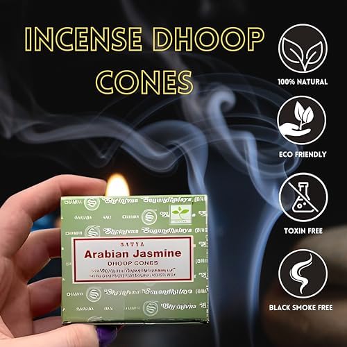 12 Pack Satya Sai Nag Champa Incense Cones Natural Scent for Meditation and Home Aromatherapy