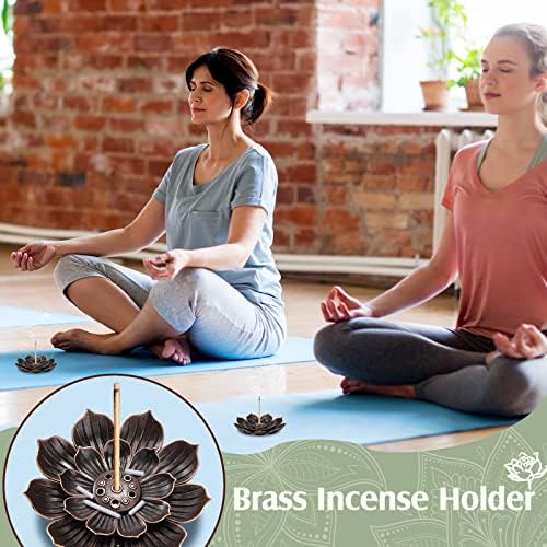 Sumind 30 Piece Brass Lotus Incense Holder Set