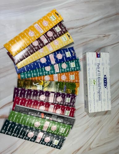 Satya Incense Sticks 15g Set of 12 Variety Pack