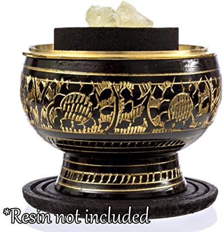 Black Brass Incense Holder - 2 Inch Tall for Resin Cones Meditation