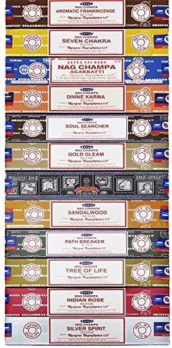 Satya 12 Assorted Incense Sticks Pack 15g