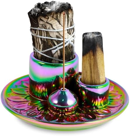 4-in-1 Ceramic Incense Burner Holder for Palo Santo and Sage