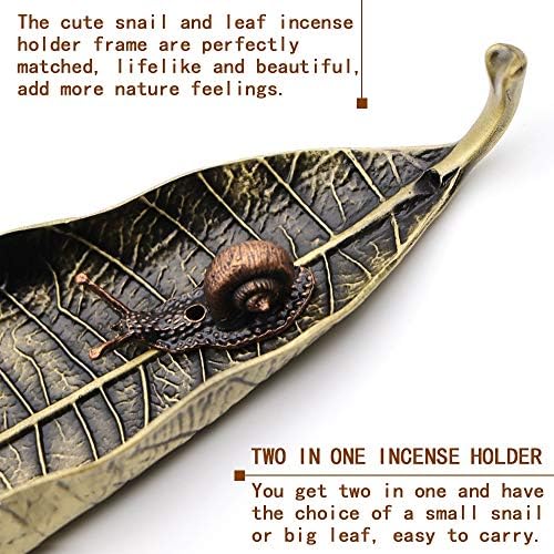 Leaf and Snail Incense Holder Set - Durable Zinc Alloy