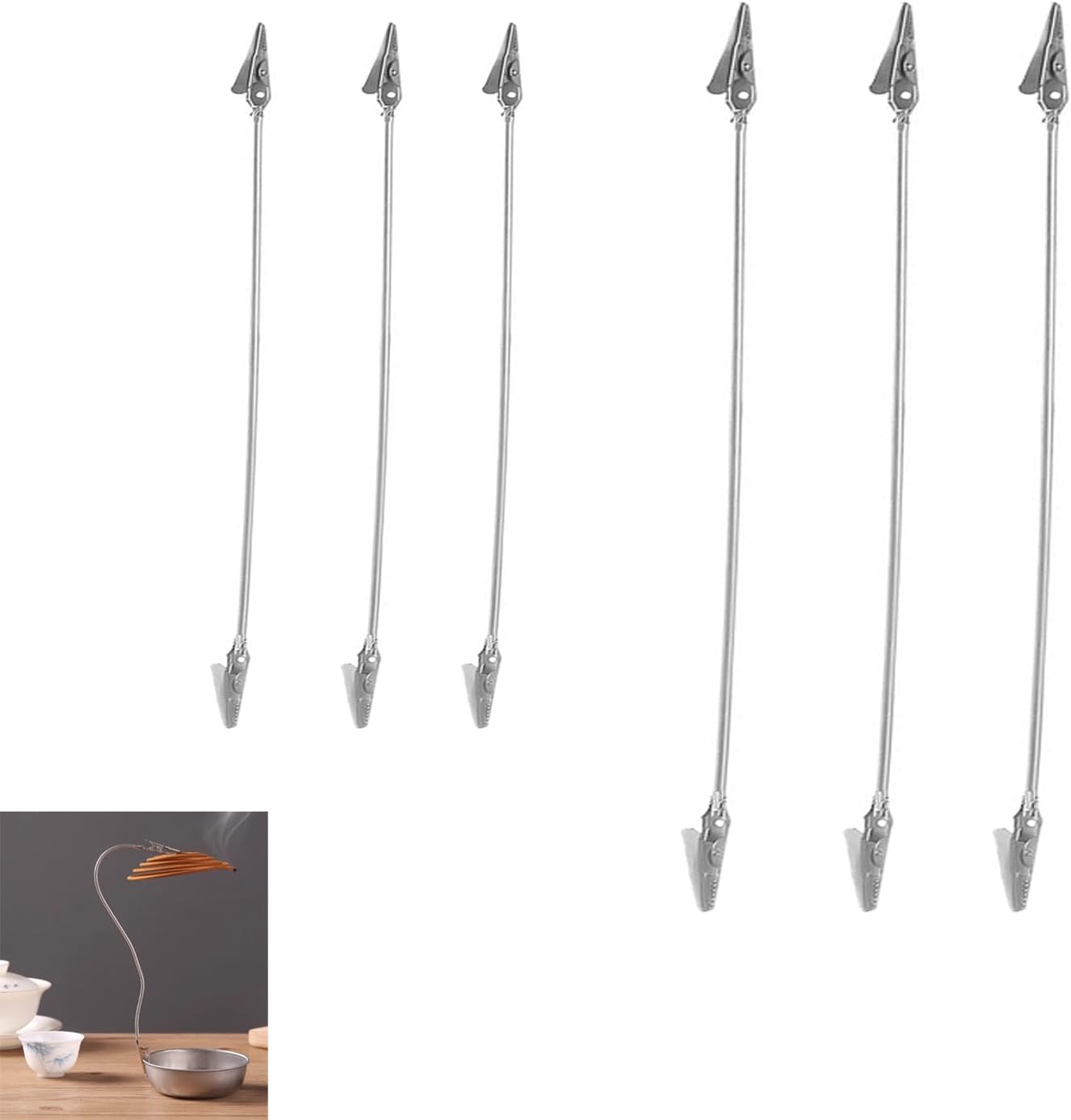 6 Pack Incense Holder Clips with Removable Glass