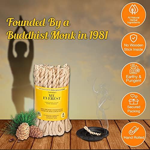 Himalayan Cedar Rope Incense Bundle 45 Ropes Natural Eco-Friendly