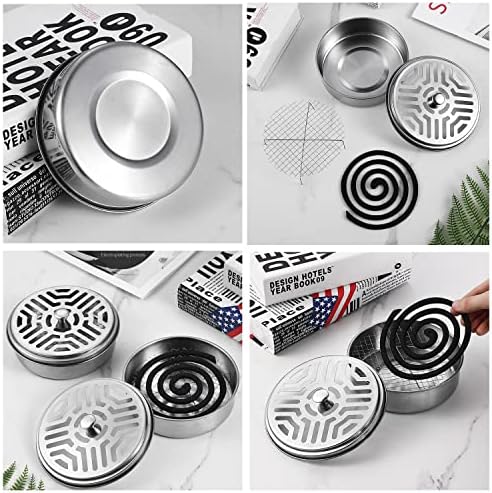 2 Portable Mosquito Coil Holders with Handle and Fireproof Design