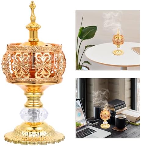 HOMSFOU Vintage Lace Incense Burner Wrought Iron Decor