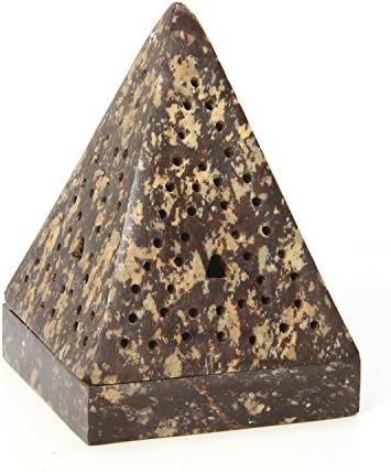 Hosleys 5 Inch High Soapstone Triangle Pyramid Incense Holder