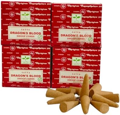 Giftbrit Satya Nag Champa Incense Cones 48 Pieces 4 Packs