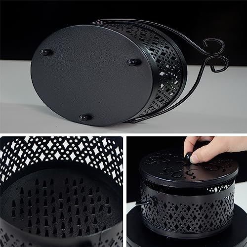 2 Pieces Mosquito Coil Holder Retro Portable Hanging Incense Burner with Handle Fireproof Holder for Home and Camping