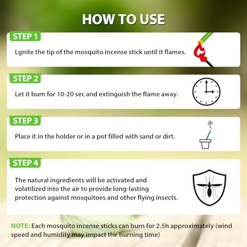 BugBai Mosquito Repellent Incense Sticks 24PCS