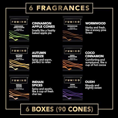 Fumino Incense Cones Fresh Multipack Bundle 6 Boxes 90 Pieces 1