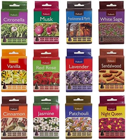 Tulasi Classic Incense Cones Set of 180 Calming Natural Fragrance