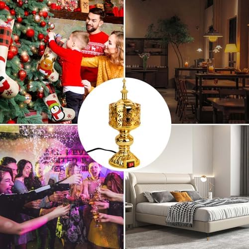 Golden Electric Incense Burner with US Plug