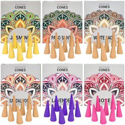 Incense Cones Variety Pack 6 Scents Relaxation