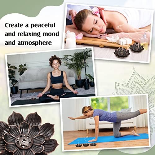 Sumind 30 Piece Brass Lotus Incense Holder Set