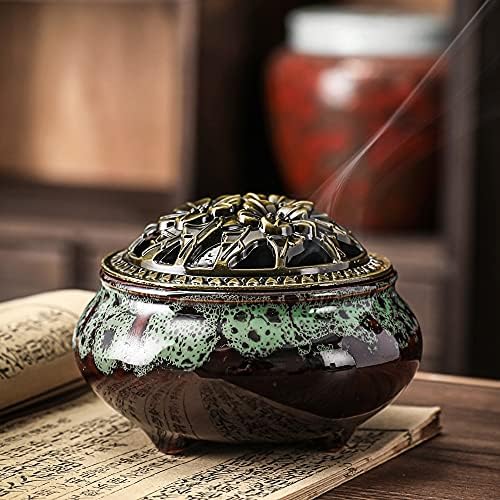 Ceramic Incense Burner with Lid and Holder