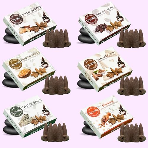TRUMIRI Woody Backflow Incense Cones for Waterfall