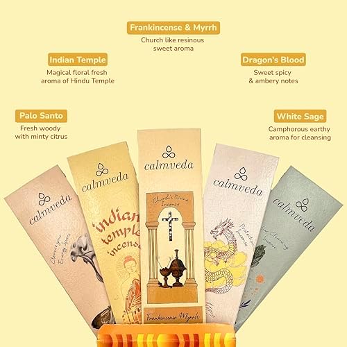 Natural Incense Sticks Variety Pack - 5 Sacred Scents