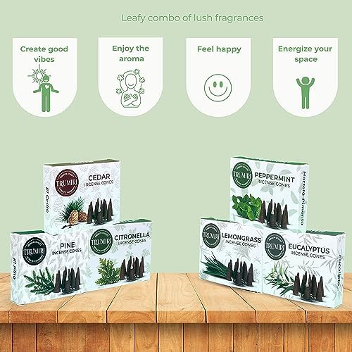 TRUMIRI Leafy Incense Cones Variety Pack 60 Count