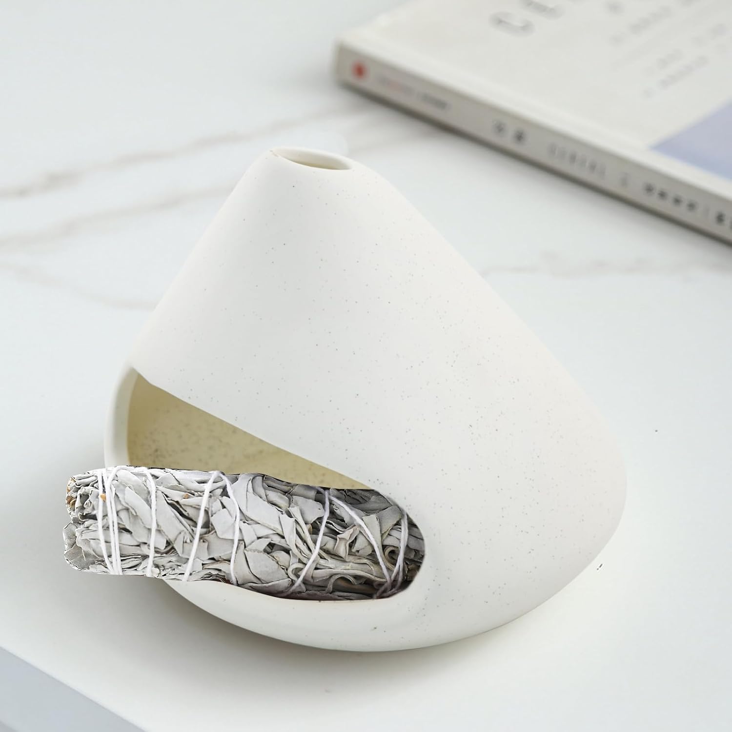 MrMrKura 3-in-1 Palo Santo Incense Burner Holder White