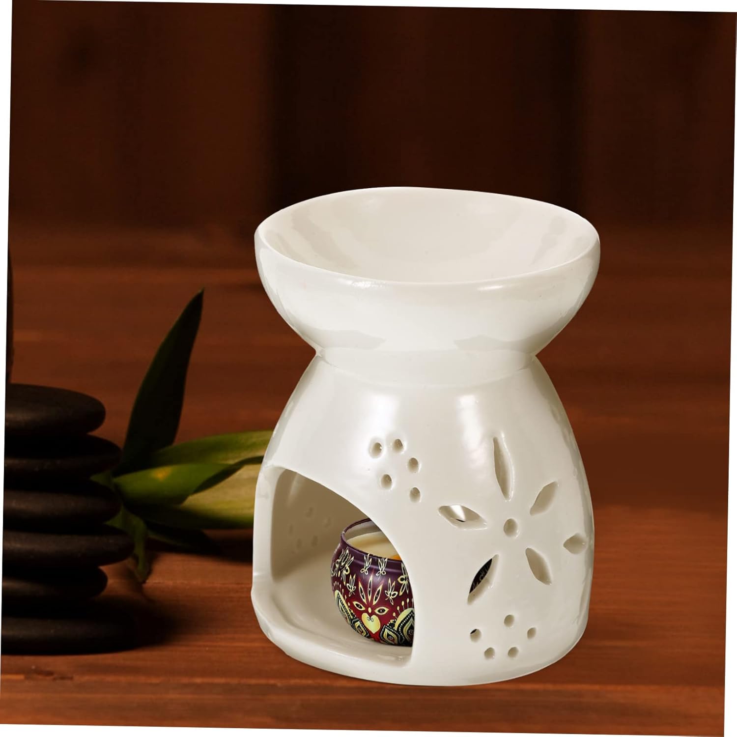 Healifty Ceramic Essential Oil Burner with Tea Light