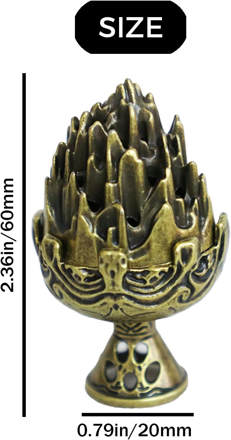 3PCS Mini Brass Lotus Incense Holder Set for Home Office Decor